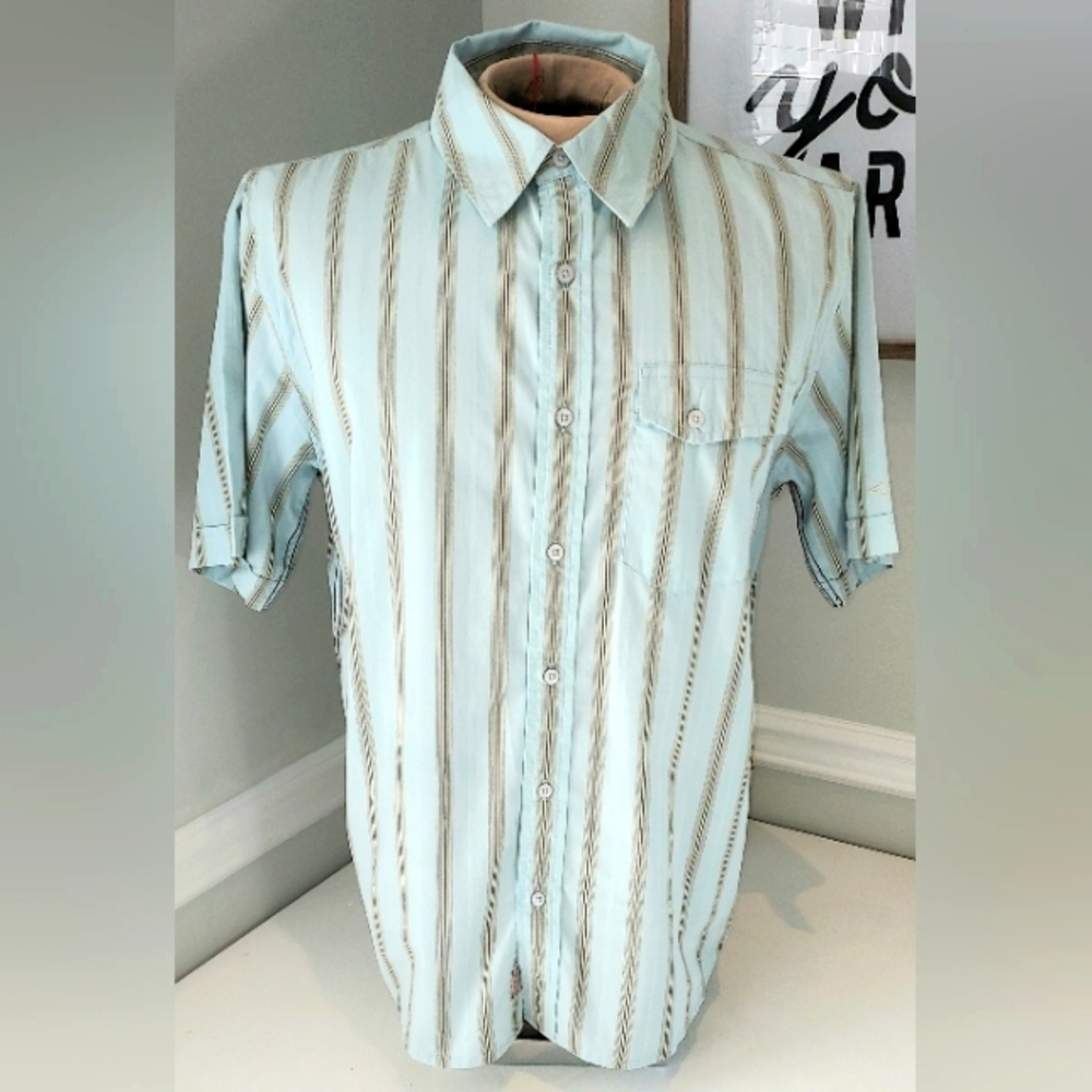 Horny Toad Collared Button Down Short Sleeve Striped Shirt NWT